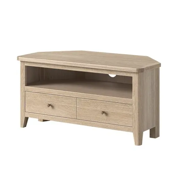 Corner TV Unit with Storage - Oak, Oak Pine