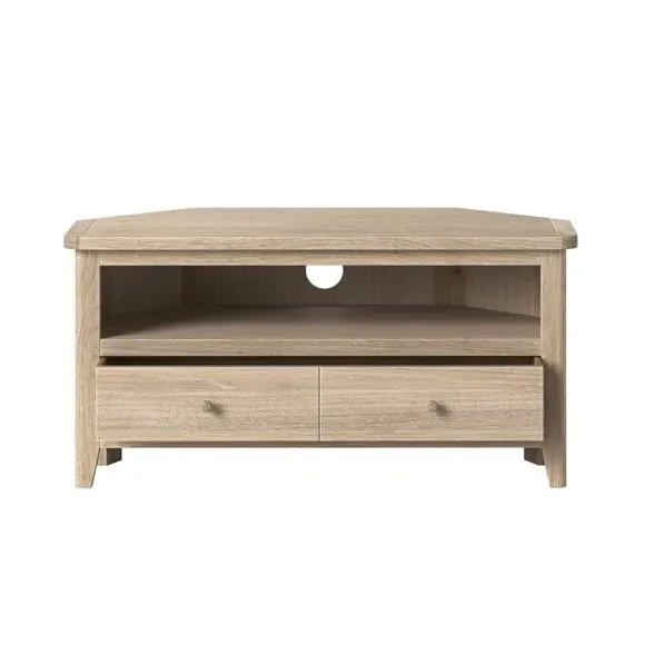 Corner TV Unit with Storage - Oak, Oak Pine