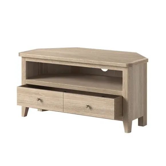Corner TV Unit with Storage - Oak, Oak Pine