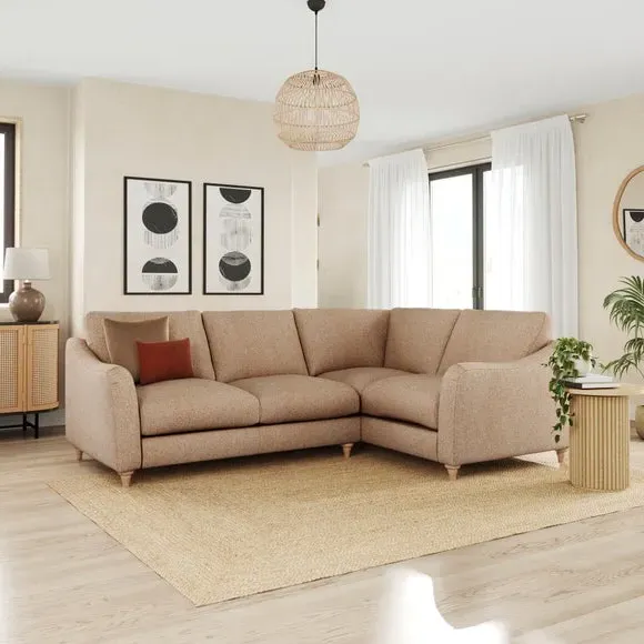 Corner Unit Sofa with Curved Arms - Clay image