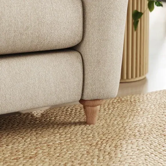 Corner Unit Sofa with Curved Arms - Natural
