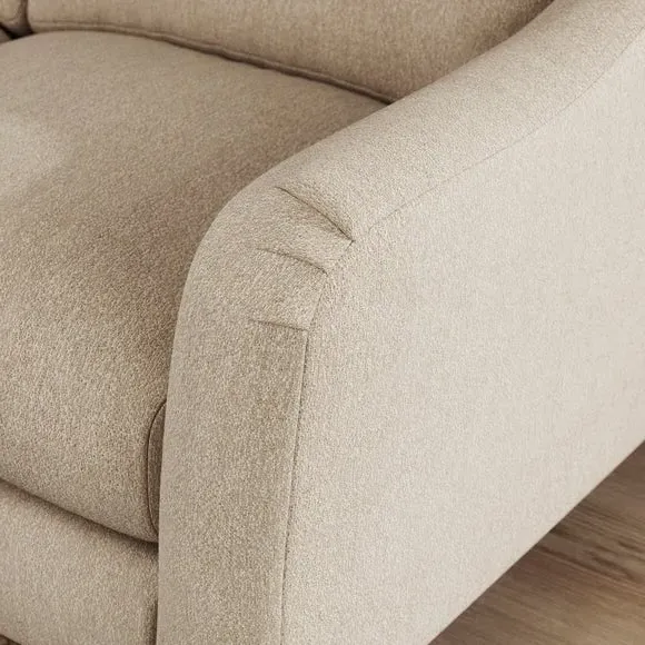 Corner Unit Sofa with Curved Arms - Natural
