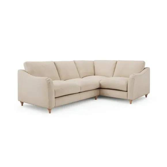 Corner Unit Sofa with Curved Arms - Natural
