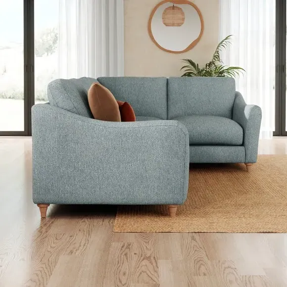 Corner Unit Sofa with Curved Arms - Teal
