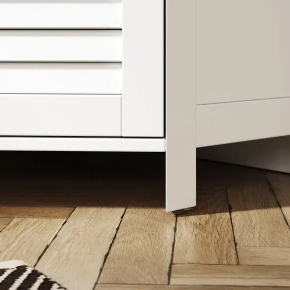 Corner Vanity Unit with Storage - White, MDF