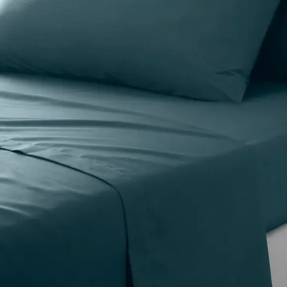 Cotton Flat Sheet 180 Thread Count - Blue, Cotton