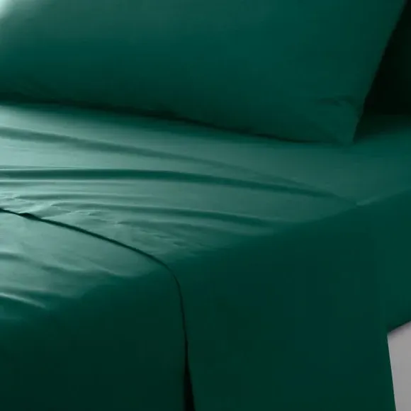 Cotton Flat Sheet 180 Thread Count - Green, Cotton