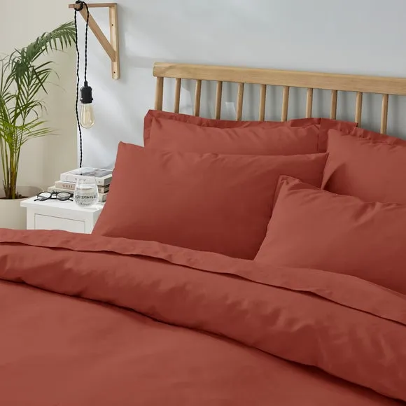 Cotton Flat Sheet 180 Thread Count - Orange Umber, Cotton