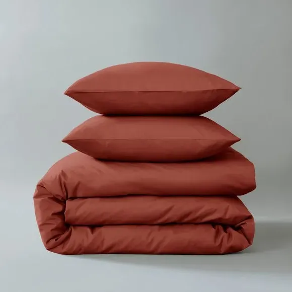 Cotton Flat Sheet 180 Thread Count - Orange Umber, Cotton