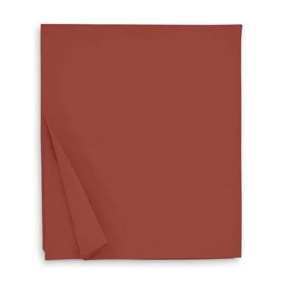 Cotton Flat Sheet 180 Thread Count - Orange Umber, Cotton