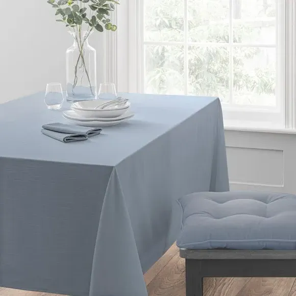 Cotton Tablecloth with Slub Texture - Blue image