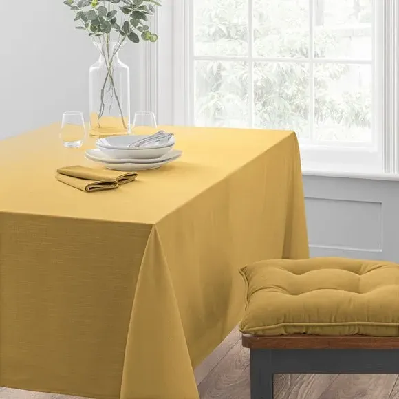 Cotton Tablecloth with Slub Texture - Old Gold product