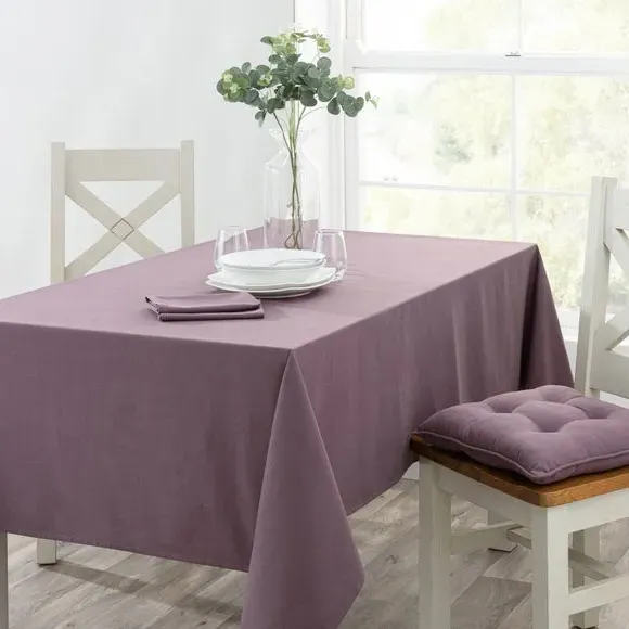 Cotton Tablecloth with Slub Texture - Thistle