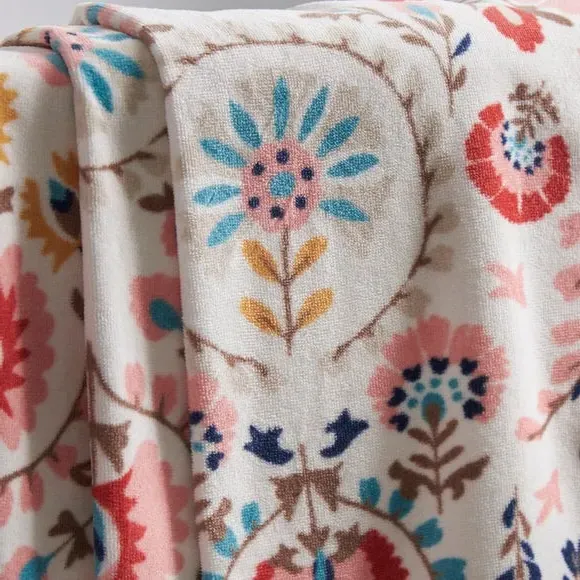 Cotton Towel with Velour Finish - Multicolor