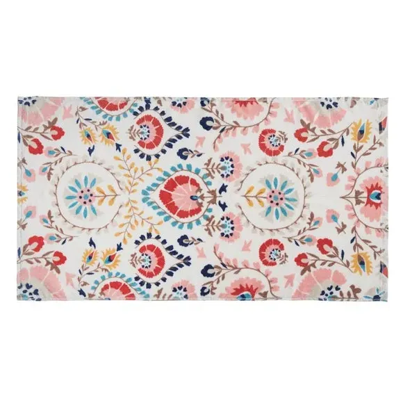 Cotton Towel with Velour Finish - Multicolor