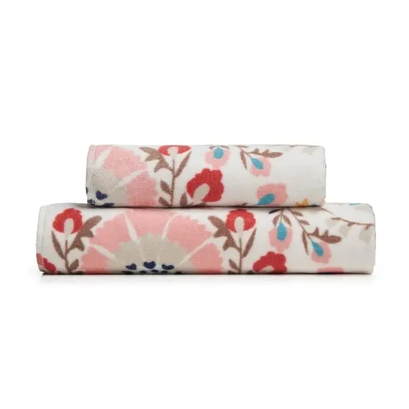 Cotton Towel with Velour Finish - Multicolor