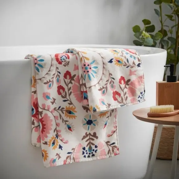 Cotton Towel with Velour Finish - Multicolor image