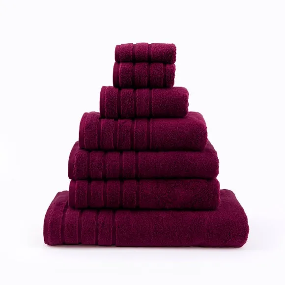 Cotton Towel with Zero Twist Yarn - Aubergine