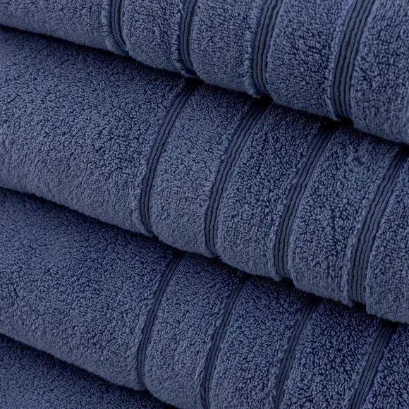 Cotton Towel with Zero Twist Yarn - Blue