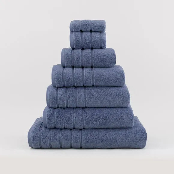 Cotton Towel with Zero Twist Yarn - Blue