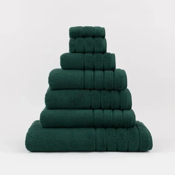 Cotton Towel with Zero Twist Yarn - Bottle Green