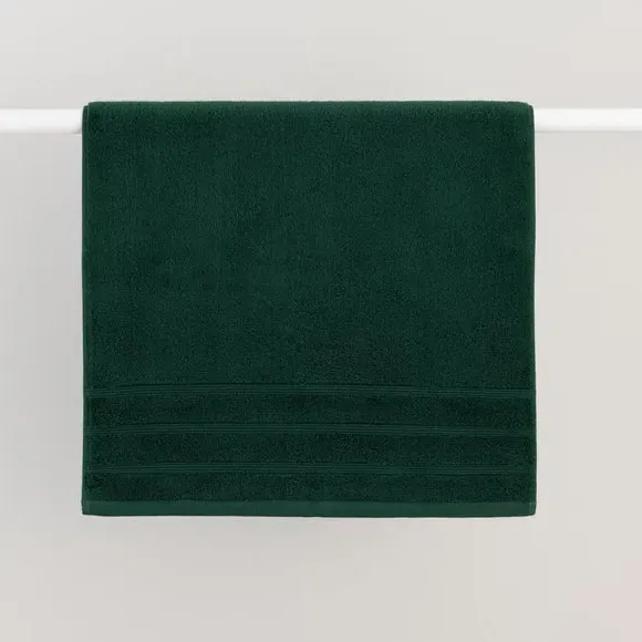 Cotton Towel with Zero Twist Yarn - Bottle Green