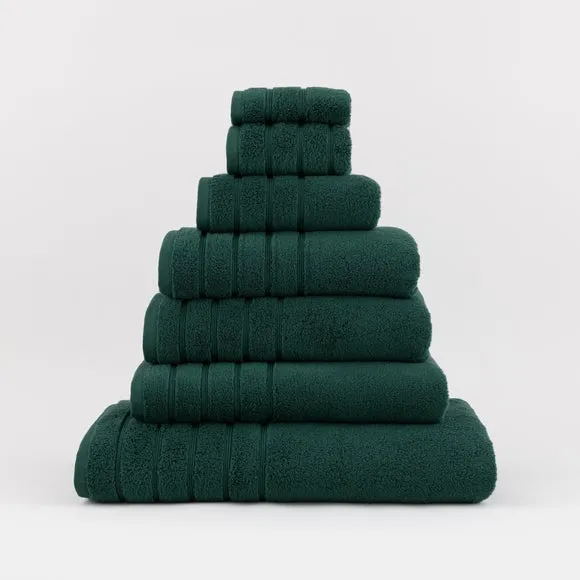 Cotton Towel with Zero Twist Yarn - Bottle Green