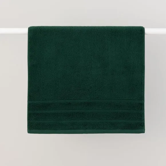 Cotton Towel with Zero Twist Yarn - Bottle Green