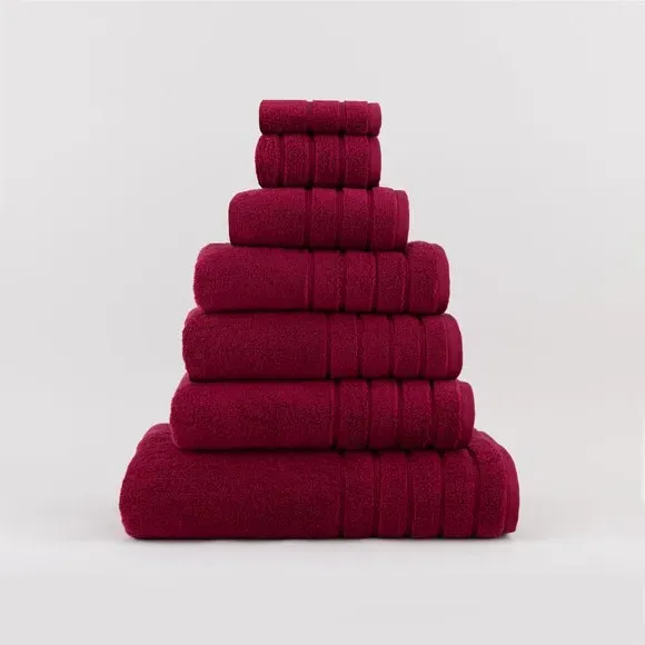 Cotton Towel with Zero Twist Yarn - Cerise