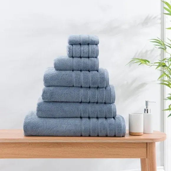 Cotton Towel with Zero Twist Yarn - Chambray