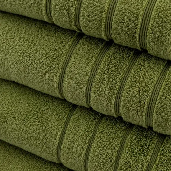 Cotton Towel with Zero Twist Yarn - Green