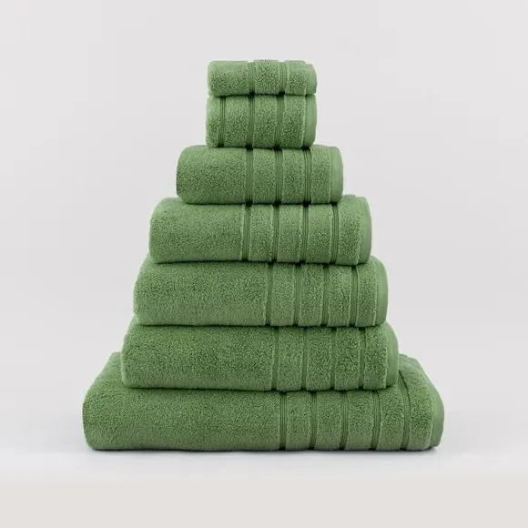 Cotton Towel with Zero Twist Yarn - Green