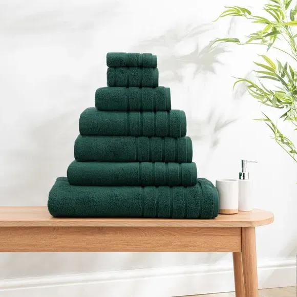 Cotton Towel with Zero Twist Yarn - Green