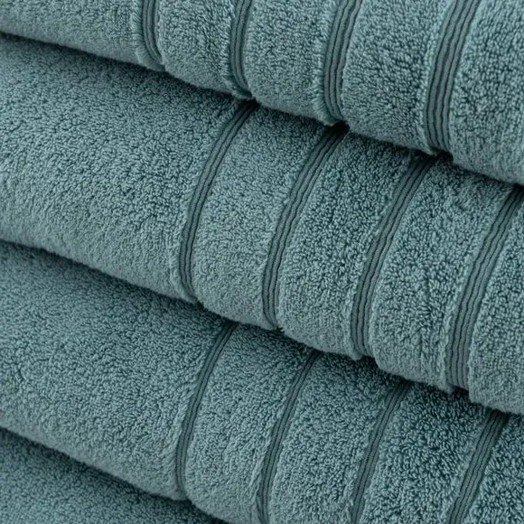 Cotton Towel with Zero Twist Yarn - Teal