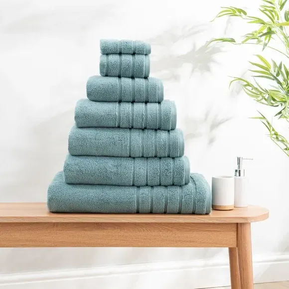 Cotton Towel with Zero Twist Yarn - Teal
