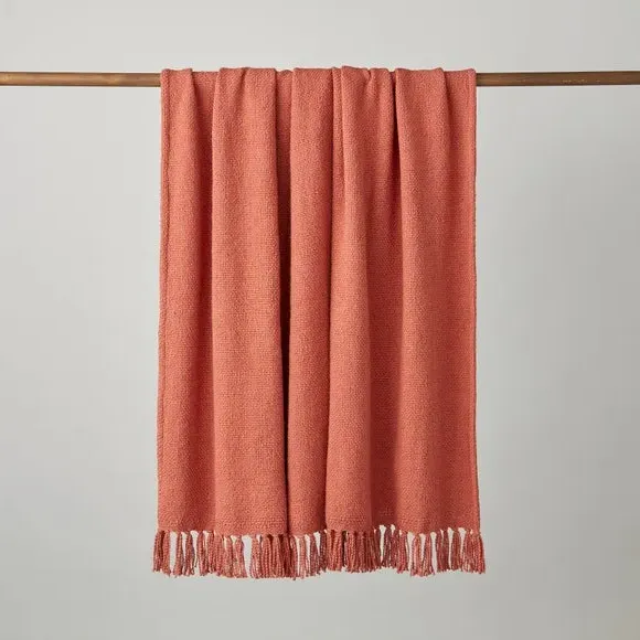 Cotton Weave Throw Blanket - Baked Clay