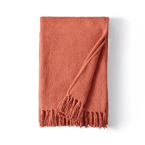 Cotton Weave Throw Blanket - Baked Clay