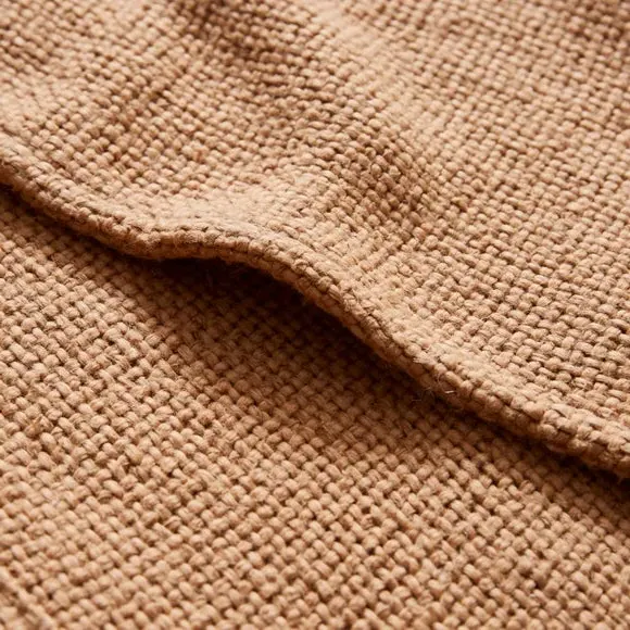 Cotton Weave Throw Blanket - Camel