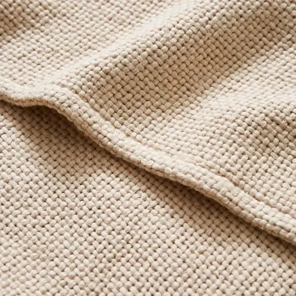 Cotton Weave Throw Blanket - Cream