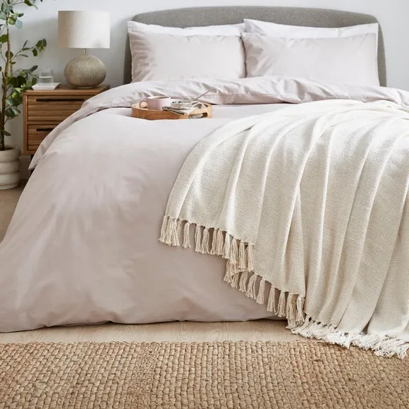 Cotton Weave Throw Blanket - Ivory, Cotton