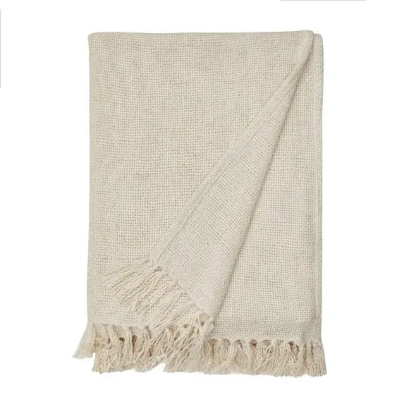 Cotton Weave Throw Blanket - Natural