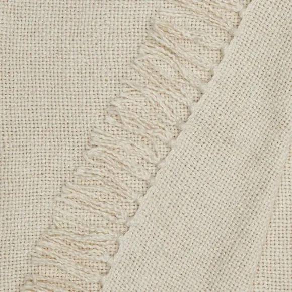 Cotton Weave Throw Blanket - Natural