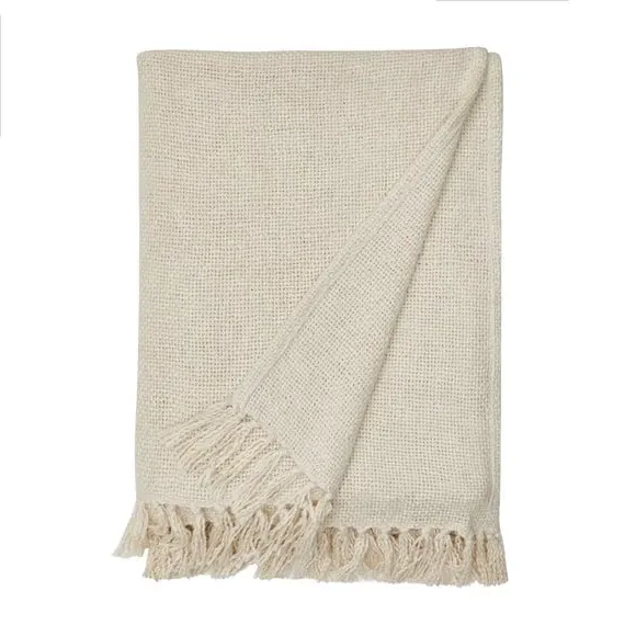 Cotton Weave Throw Blanket - Natural