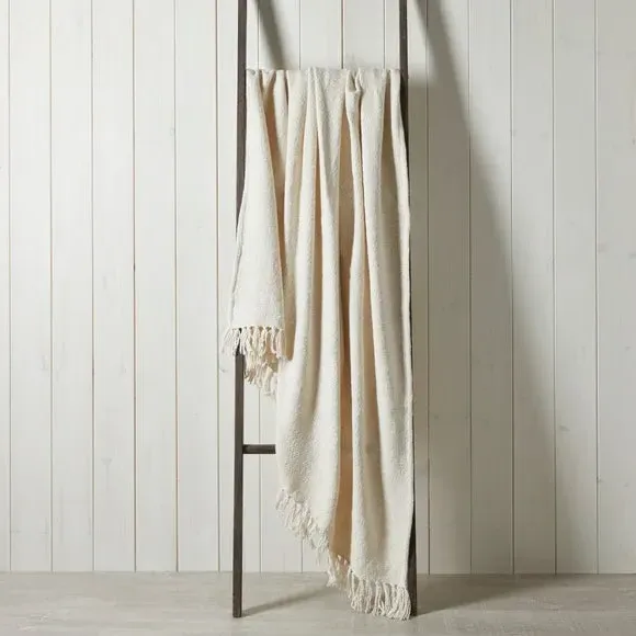 Cotton Weave Throw Blanket - Natural image