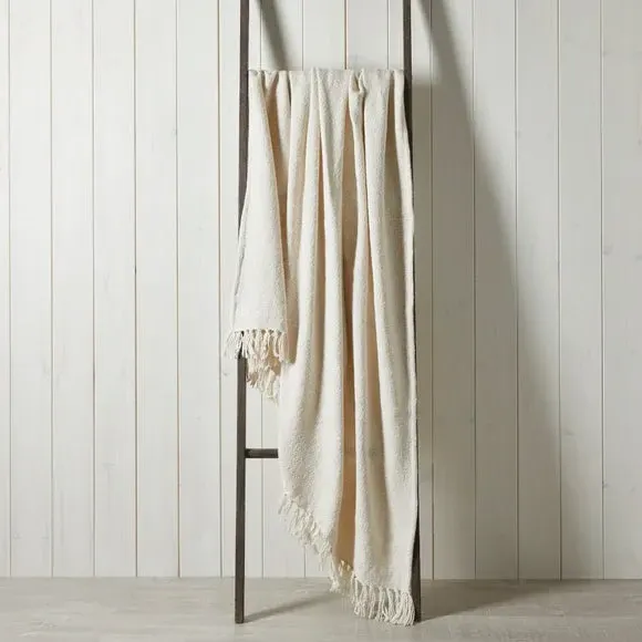 Cotton Weave Throw Blanket - Natural