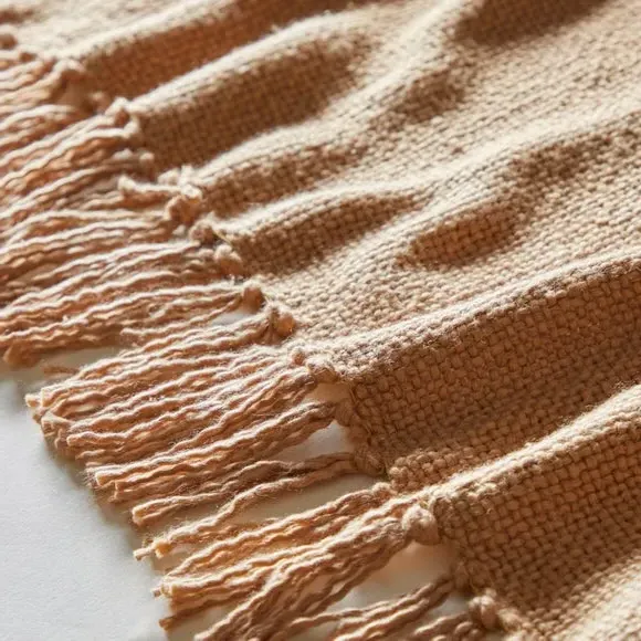Cotton Weave Throw Blanket - Ochre