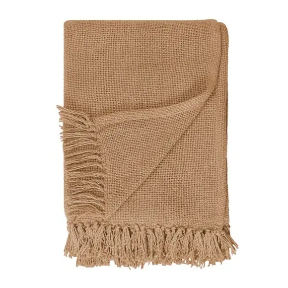 Cotton Weave Throw Blanket - Ochre