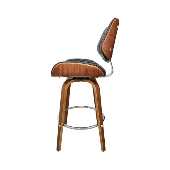Counter Height Bar Stool - Black, Faux Leather