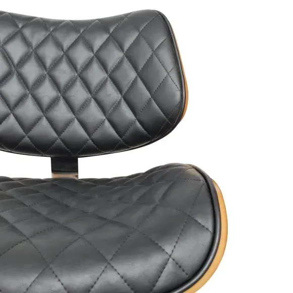 Counter Height Bar Stool - Black, Faux Leather