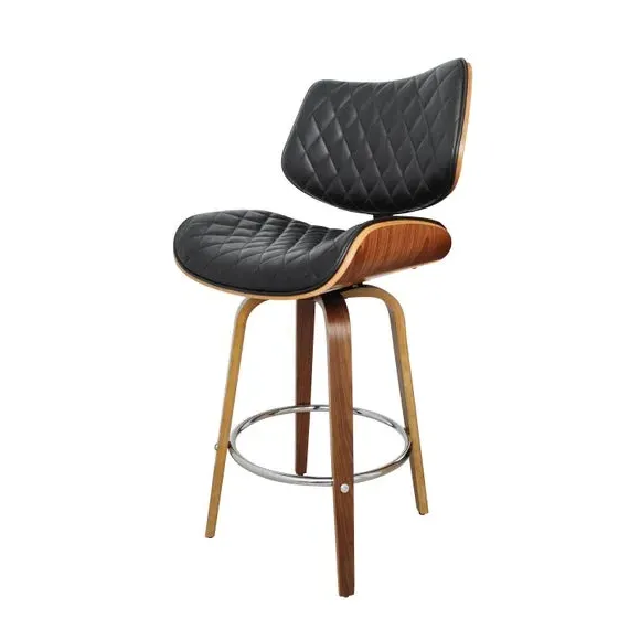 Counter Height Bar Stool - Black, Faux Leather image